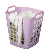 Flexible Plastic Carry Laundry Basket Holder Square Storage Hamper with Side Handles