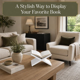 Basicwise Wooden Bookstand for Cookbooks, Magazines & Tabletop Display