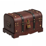 Vintiquewise Vintage Wooden Treasure Chest with Lock for Home Décor