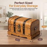 Vintiquewise Vintage Wooden Treasure Chest with Lock for Home
