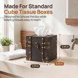 Vintiquewise Vintage Wooden Decorative Tissue Box Cover for Home