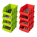 Basicwise Red & Green Stackable Easy-Access Storage Organizer Basket