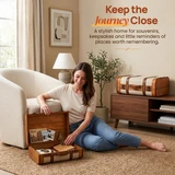 Vintiquewise Vintage Wooden Decorative Suitcases 2-Piece Storage Set