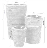 Wicker Banana Rope Tall Floor Planter with Metal Pot