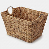 Large Multipurpose Handwoven Water Hyacinth Wicker Basket, Ideal for Organizing and Storing Towels Outdoors, and for Bedroom Use, Living Room, Bathroom, and Laundry Room
