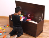 Large Storage Toy Box with Soft Closure Lid Wooden Organizing Furniture Storage Chest
