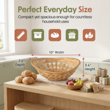 Set of 5 Natural Bamboo Oval Storage Bread Basket Storage Display Trays