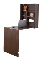 Wall Mount Laptop Fold-out Desk with Shelves Wall Mount Laptop Fold-out Desk with Shelves