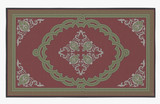 Deerlux Transitional Living Room Area Rug with Nonslip Backing, Red Medallion Pattern