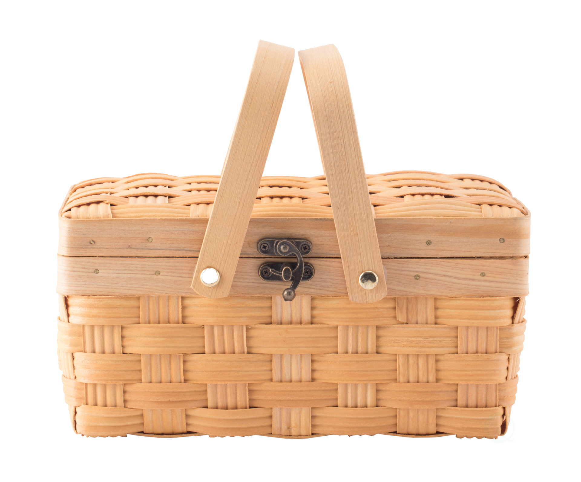 Buy Wholesale QI003081 Picnic Basket Gingham Lined with Folding Handles