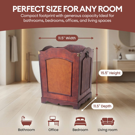 Antique Wooden Waste Can-Bin with Handle