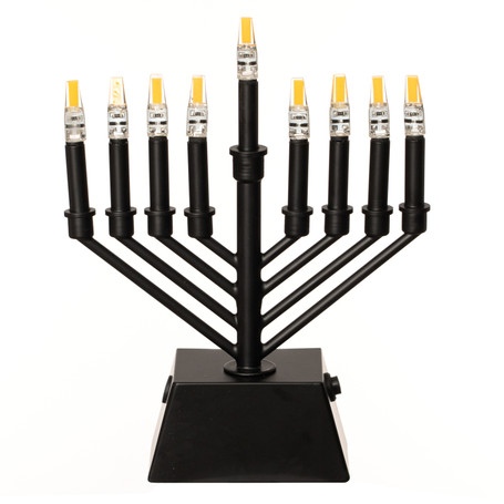 Vintiquewise Wall Mount 9-Branch Hanukkah Menorah with LED Candles Illuminated Display Contemporary Decorative Accent Judaica Centerpiece and Meaningful Gift for Hanukkah Celebrations