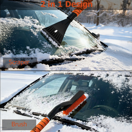 Gardenised Aluminum Snow Brush & Ice Scraper Non-Slip Foam Grip Winter Car Tool with Scratch-Free Bristles for Cars, SUVs & Trucks