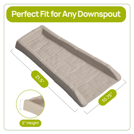 Gardenised Rain Gutter Downspout Splash Block Splash Guard Drain Tray Rainwater Runoff Diverter Channel for Foundation Drainage and Water Flow Management in Yard Lawn & Landscape Settings, Set of 2