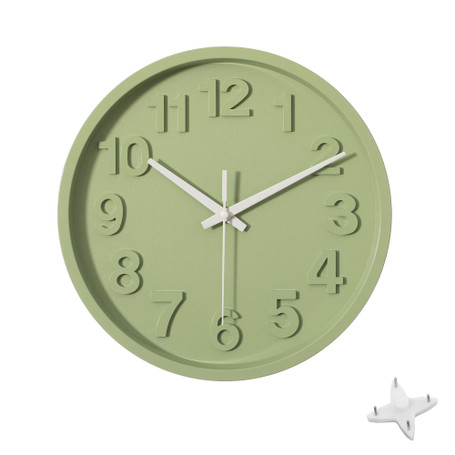 Clockswise 12-Inch Modern Minimalist Round Plastic Wall Clock Bold Arabic Numerals Analog Display Step Movement Easy-to-Read Timepiece for Living Room Kitchen Office Bedroom Wall Decor