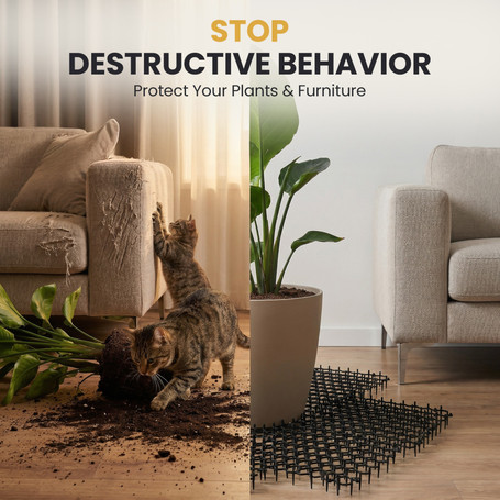Gardenised Cat Deterrent Mats with Soft Spike Surface - Prevent Cats from Digging in Soil, Protect Plants, Furniture, Garden, Lawn, & Fence for Indoor and Outdoor Use