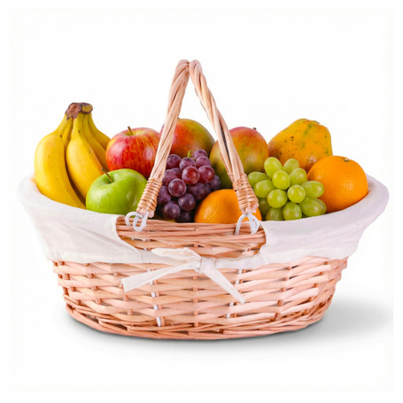 Oval Willow Basket with Double Drop Down Handles