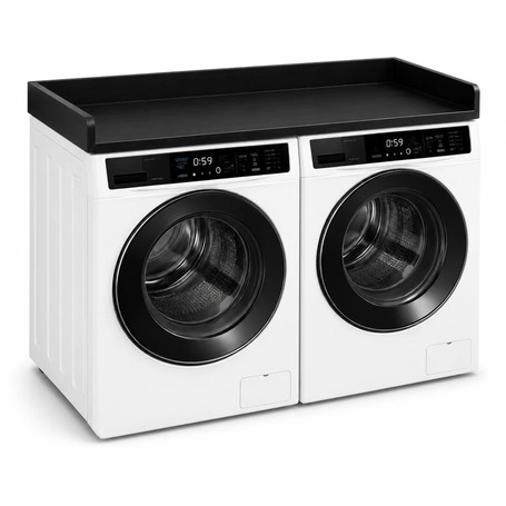Basicwise 54-Inch Washer and Dryer Countertop Shelf with Raised Edges, Flat Laundry Machine Topper Surface for Folding Clothes, Space-Saving Storage Organizer for Laundry and Utility Rooms