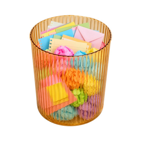 Basicwise Modern Plastic Waste Bin, Small Trash Can for Home Office