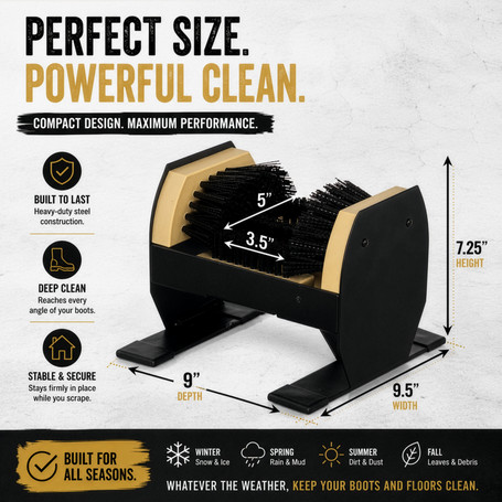Gardenised Shoe Cleaner and Boot Scraper, Portable or Floor-Mounted Scrubbing Brush for Indoor and Outdoor Use, All Weather Boot Cleaner - Removes Mud, Snow and Sand