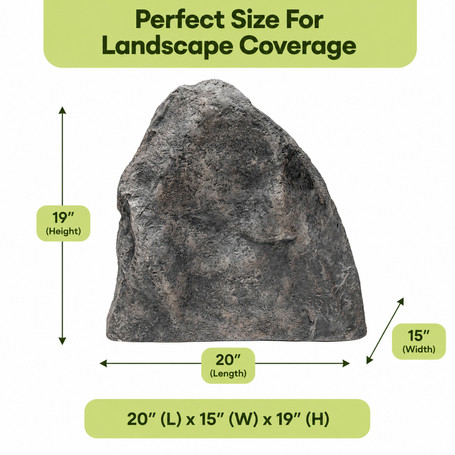 Gardenised Artificial Rock Cover – Weather-Resistant Fiberglass Garden Landscape Utility Concealer for Valves, Pumps, Irrigation Systems, Septic Covers, and Outdoor Equipment, Slate Gray Finish