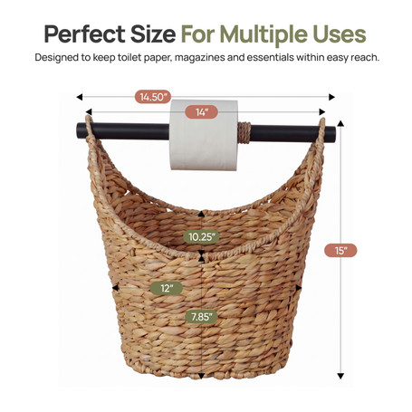 Rustic Toilet Paper Holder-Magazine Basket