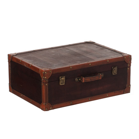 Wooden Vintage Luggage Trunks - Antique Carry on Suitcase Storage