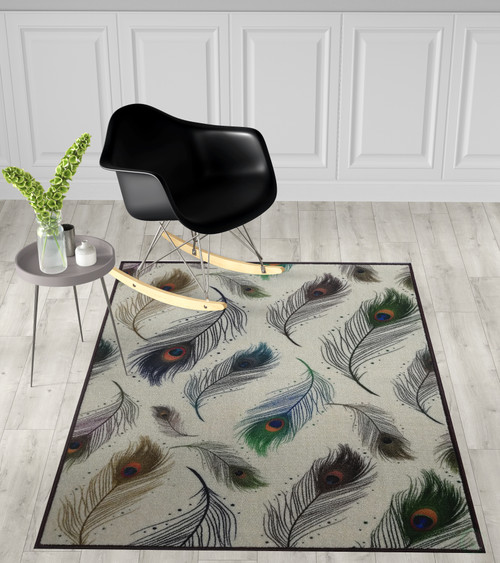 Deerlux Modern Living Room Area Rug with Nonslip Backing, Abstract