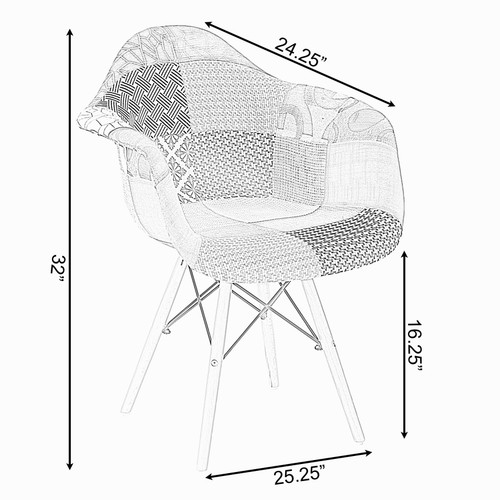 完璧 Chair Dining Shell Dsw Patchwork Fabric Multicolor Plastic Upholstered Modern Mid Century Tones Bold With Multi 1 Legs Eiffel Dowel Wooden その他オフィスチェア Tckaccountants Com Au