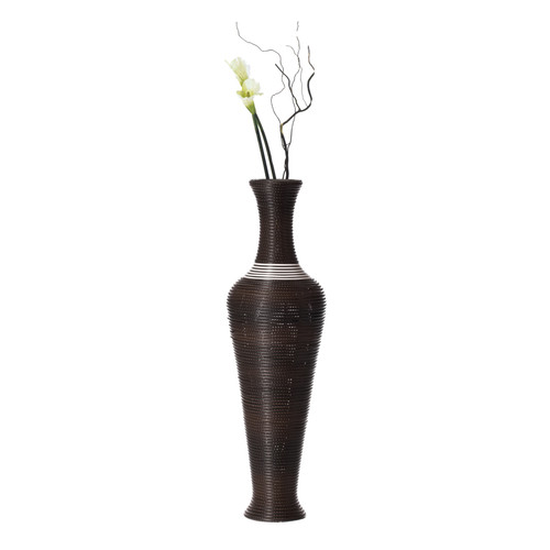 Tall Decorative Floor Vase, floor flower vase, Brown PVC Floor Vase Flower  Holder, 41-Inch-Tall Vase