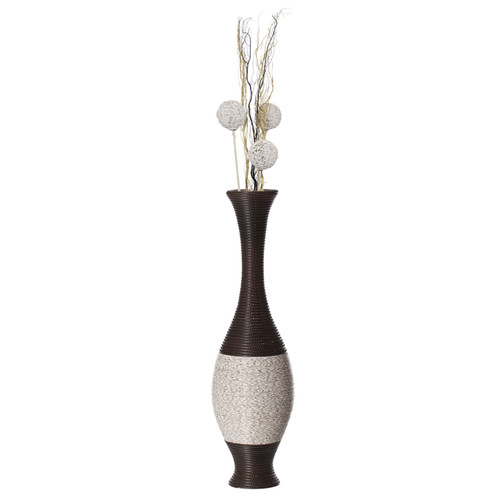 Uniquewise 31 in. Brown Modern Decorative Textured Design Floor Flower Vase,  for Living Room, Entryway or Dining Room QI004194 - The Home Depot