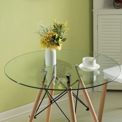 Modern Dining Table Round Glass Coffee Table Small Kitchen Table