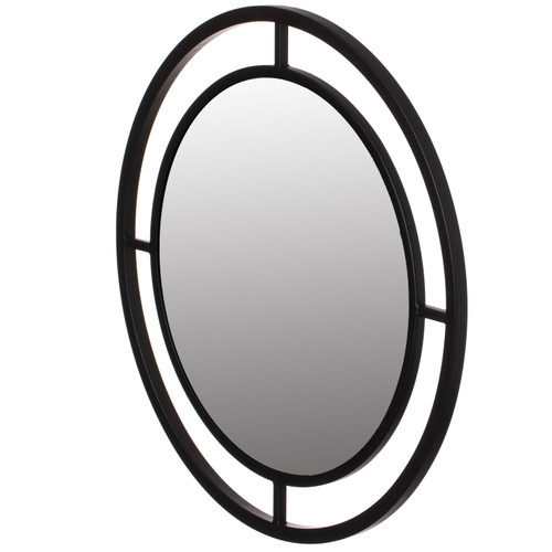 Round Wall Mirror Bathroom Vanity Black Circle Mirror Modern Premium Metal  Frame