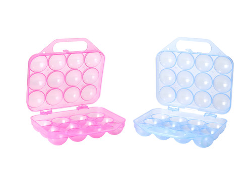 Clear Plastic Egg Carton-12 Egg Holder Carrying Case with Handle