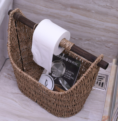 Buy Wholesale QI004026.WT White Freestanding Bathroom Toilet Paper Roll  with Storage and Extra Slot For Tissue Roll