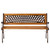 Outdoor Classical Wooden Slated Park Bench, Steel frame Seating Bench for Yard, Patio, Garden, Balcony, and Deck
