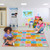 Deerlux 6 ft. Social Distancing Colorful Kids Classroom Seating Area Rug, Emoji Mask Design