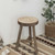 Decorative Antique Log Cabin Natural Wooden Accent Stool Side Table