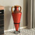 Roman-Inspired Tall Floor Vase - Large Pointed Amphora Design – 35-inch-Tall Decorative Vessel with Sturdy Metal Tripod Stand - Elegant Red and Gold Accents for Interior Décor and Home Design