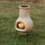 Outdoor Clay Chiminea Sun Design Charcoal Burning Fire Pit with Metal Stand