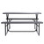 Outdoor Woodgrain Picnic Table Set with Metal Frame, Gray