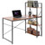 Wood and Metal Industrial Home Office Computer Desk with Bookshelves