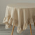 Deerlux 100% Pure Linen Washable Tablecloth with Ruffle Trim