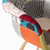 Mid-Century Modern Upholstered Plastic Multicolor Fabric Patchwork DAW Shell Dining Chair with Wooden Dowel Eiffel Legs