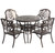 Indoor and Outdoor Bronze Dinning Set 4 Chairs with 1 Table Bistro Patio Cast Aluminum.