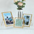 Modern Metal Floating Tabletop Photo Picture Frame with Glass Cover and Easel Stand