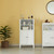 White Bathroom Storage Cabinet with 2 Doors and 2 Open Shelves for Bedroom, Bathroom, and Vanity