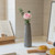 Decorative Modern Round Table Centerpiece Flower Vase with Gray Striped Design