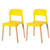 Modern Plastic Dining Chair Open Back with Beech Wood Legs