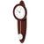 Modern Grandfather Brown Oval Pendulum Wood-Looking Plastic Wall Clock for Living Room, Kitchen, or Dining Room